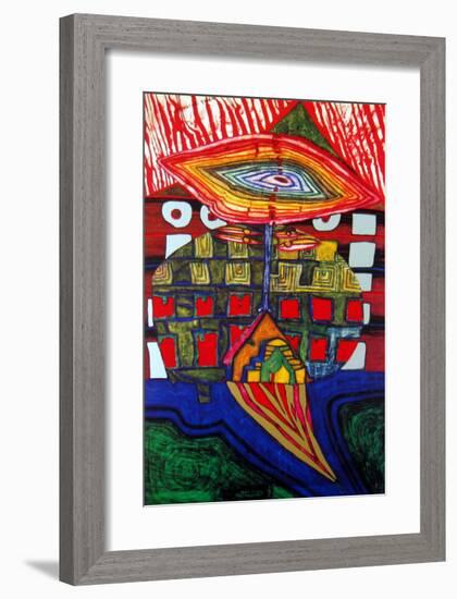 The Eye and the Beard of God-Friedensreich Hundertwasser-Framed Art Print