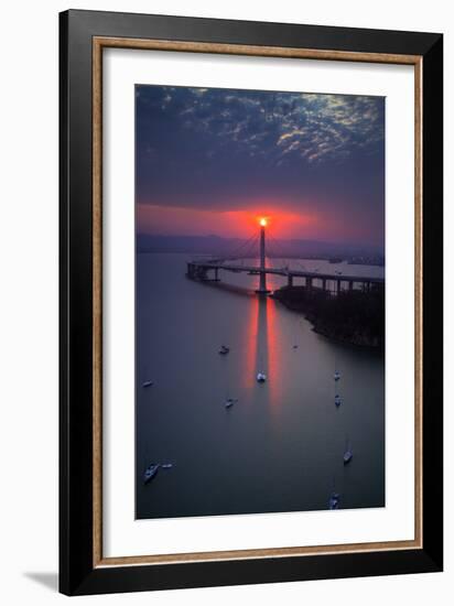 The Eye - Dreamy Sunrise Alignment East Bay Boat Harbor Bridge Oakland Bay Area-Vincent James-Framed Photographic Print