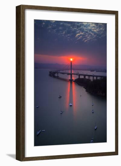 The Eye - Dreamy Sunrise Alignment East Bay Boat Harbor Bridge Oakland Bay Area-Vincent James-Framed Photographic Print