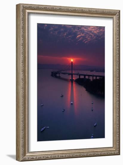 The Eye - Mystical Alignment East Bay Bridge Boat Harbor Oakland Bay Area-Vincent James-Framed Photographic Print