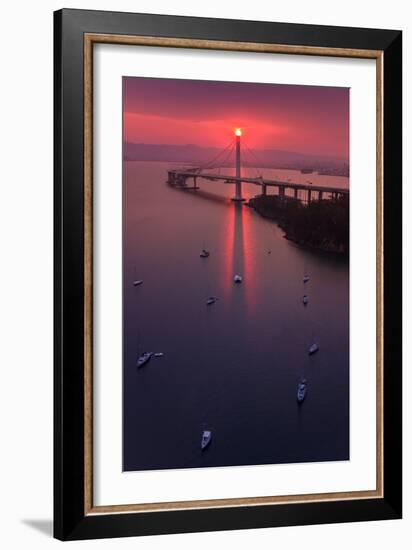 The Eye - Sunrise Mood East Bay Bridge Boat Harbor Oakland Bay Area-Vincent James-Framed Photographic Print