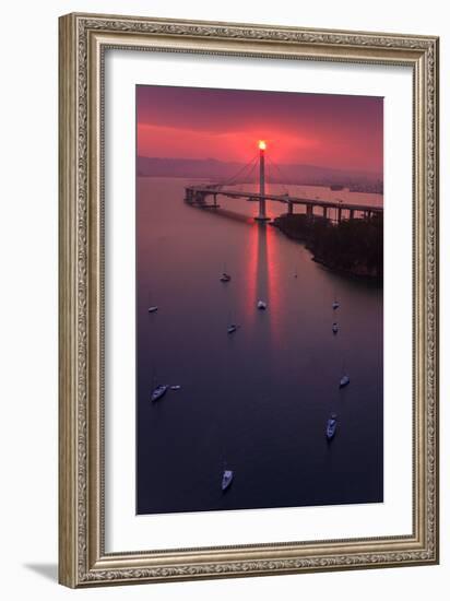 The Eye - Sunrise Mood East Bay Bridge Boat Harbor Oakland Bay Area-Vincent James-Framed Photographic Print