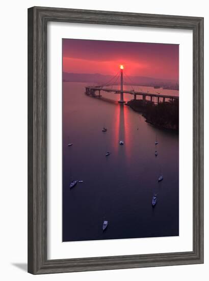 The Eye - Sunrise Mood East Bay Bridge Boat Harbor Oakland Bay Area-Vincent James-Framed Photographic Print