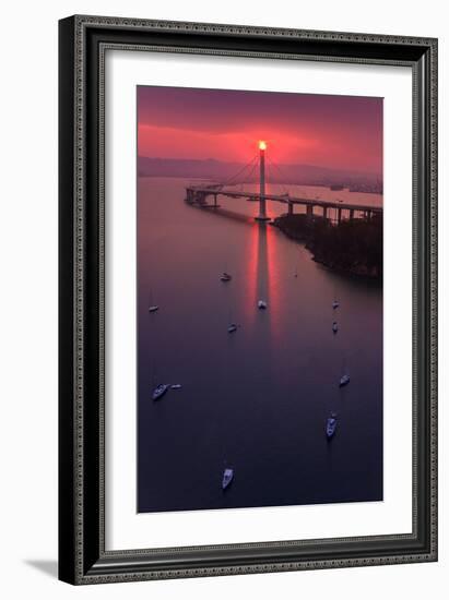 The Eye - Sunrise Mood East Bay Bridge Boat Harbor Oakland Bay Area-Vincent James-Framed Photographic Print