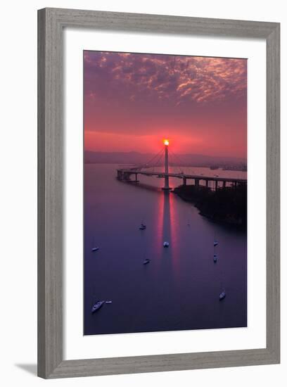 The Eye - Sunrise Special East Bay Bridge Boat Harbor Oakland Bay Area-Vincent James-Framed Photographic Print