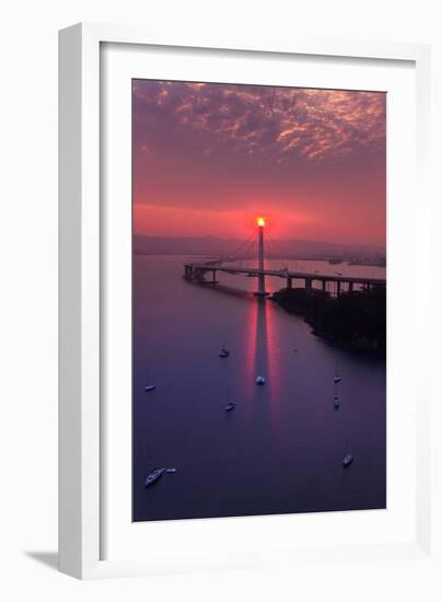 The Eye - Sunrise Special East Bay Bridge Boat Harbor Oakland Bay Area-Vincent James-Framed Photographic Print