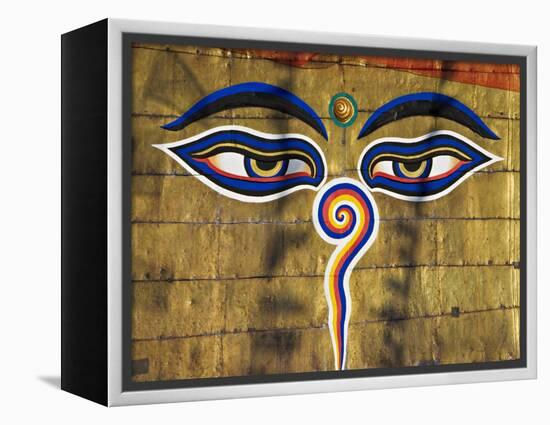 The Eyes on the Buddhist Stupa of Swayambhu, Kathmandu, Unesco World Heritage Site-Don Smith-Framed Premier Image Canvas