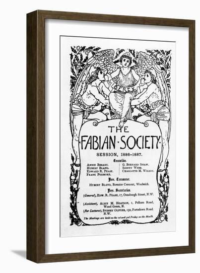 The Fabian Society Report, 1886-7-Walter Crane-Framed Giclee Print