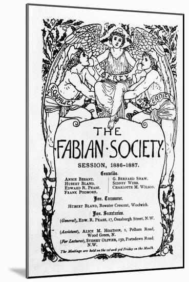 The Fabian Society Report, 1886-7-Walter Crane-Mounted Giclee Print