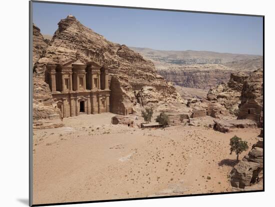 The Facade of the Monastery Carved into the Red Rock at Petra, UNESCO World Heritage Site, Jordan,-Martin Child-Mounted Photographic Print
