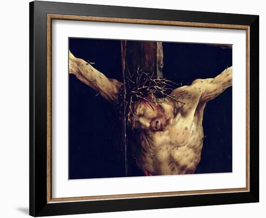 The Face of Christ, Detail from the Crucifixion from the Isenheim Altarpiece, circa 1512-16-Matthias Grünewald-Framed Giclee Print