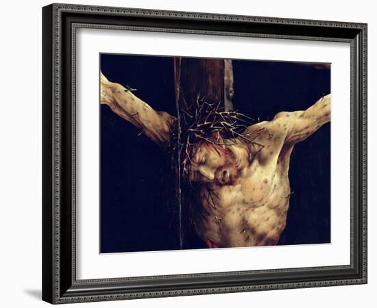 The Face of Christ, Detail from the Crucifixion from the Isenheim Altarpiece, circa 1512-16-Matthias Grünewald-Framed Giclee Print