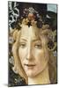 The Face of Flora, Detail of the Allegory of Spring, Circa 1477-1490-Sandro Botticelli-Mounted Giclee Print
