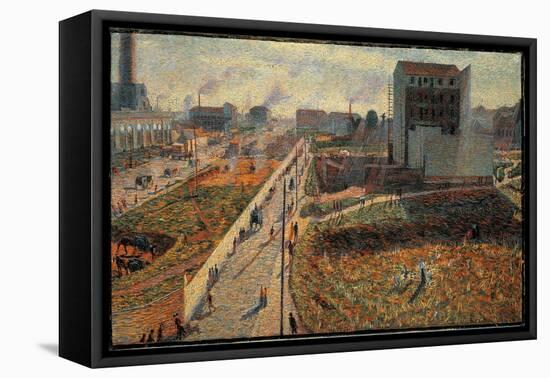 The Factories of Porta Romana in Milan (Oil on Canvas, 1909)-Umberto Boccioni-Framed Premier Image Canvas