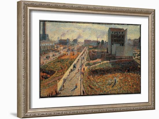 The Factories of Porta Romana in Milan (Oil on Canvas, 1909)-Umberto Boccioni-Framed Giclee Print