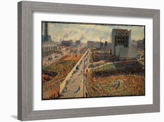 The Factories of Porta Romana in Milan (Oil on Canvas, 1909)-Umberto Boccioni-Framed Giclee Print