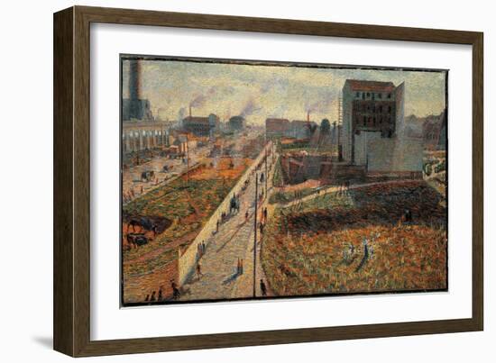 The Factories of Porta Romana in Milan (Oil on Canvas, 1909)-Umberto Boccioni-Framed Giclee Print