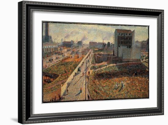 The Factories of Porta Romana in Milan (Oil on Canvas, 1909)-Umberto Boccioni-Framed Giclee Print