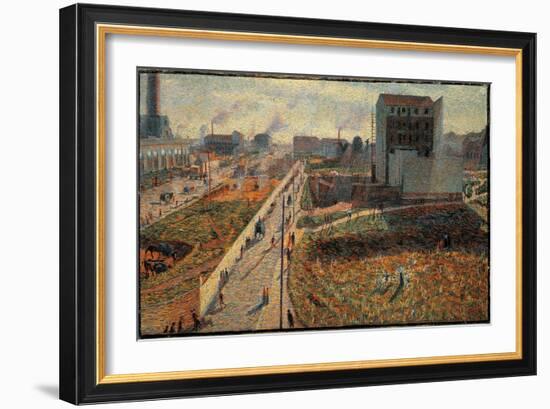 The Factories of Porta Romana in Milan (Oil on Canvas, 1909)-Umberto Boccioni-Framed Giclee Print