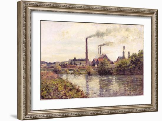 The Factory at Pontoise, 1873-Camille Pissarro-Framed Giclee Print