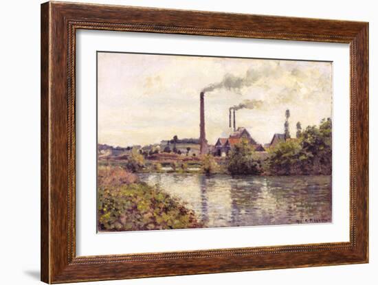 The Factory at Pontoise, 1873-Camille Pissarro-Framed Giclee Print