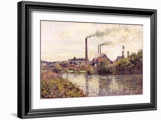 The Factory at Pontoise, 1873-Camille Pissarro-Framed Giclee Print