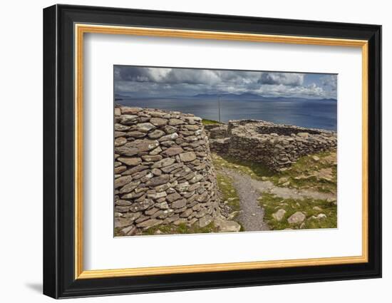 The Fahan group of beehive huts, on the southwest coast of the Dingle Peninsula, near Slea Head, Co-Nigel Hicks-Framed Photographic Print