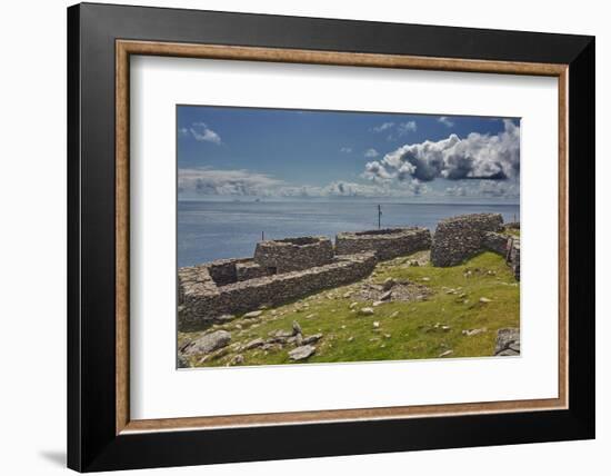 The Fahan group of beehive huts, on the southwest coast of the Dingle Peninsula, near Slea Head, Co-Nigel Hicks-Framed Photographic Print