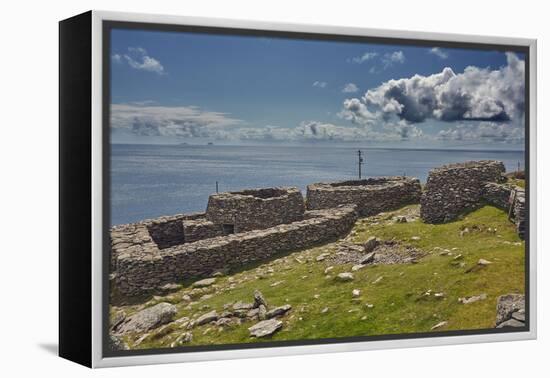 The Fahan group of beehive huts, on the southwest coast of the Dingle Peninsula, near Slea Head, Co-Nigel Hicks-Framed Premier Image Canvas