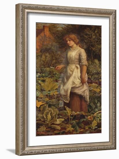 The Fair Gardener, 19th Century-Arthur Hughes-Framed Giclee Print