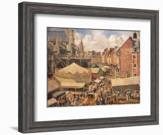 The Fair in Dieppe, Sunny Morning, 1901-Camille Pissarro-Framed Giclee Print