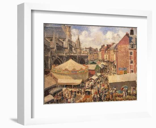 The Fair in Dieppe, Sunny Morning, 1901-Camille Pissarro-Framed Giclee Print