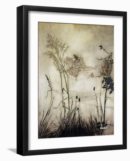 The Fairies are Exquisite Dancers, Illustration in 'Peter Pan in Kensington Gardens' by J.M Barrie-Arthur Rackham-Framed Premium Giclee Print