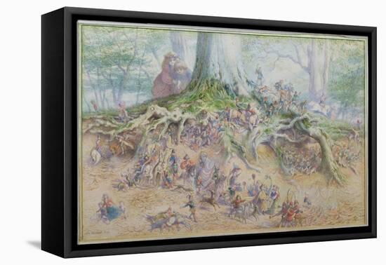 The Fairy Tree (W/C)-Richard Doyle-Framed Premier Image Canvas