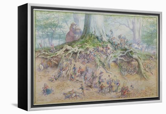 The Fairy Tree (W/C)-Richard Doyle-Framed Premier Image Canvas