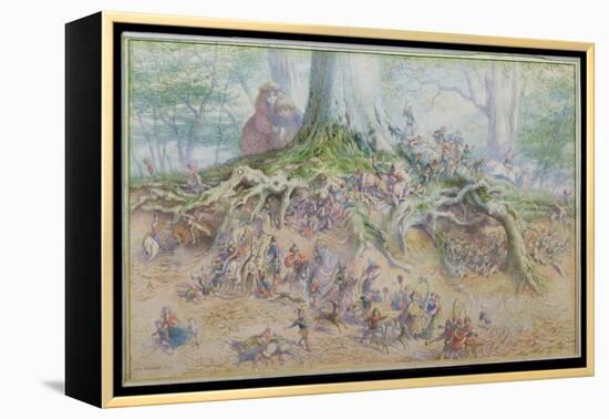 The Fairy Tree (W/C)-Richard Doyle-Framed Premier Image Canvas