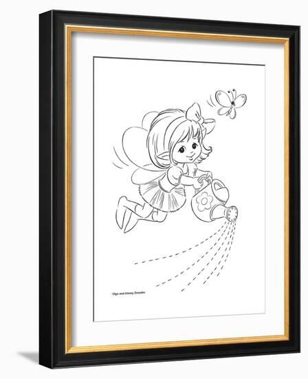 The Fairy with a watering can-Olga And Alexey Drozdov-Framed Giclee Print