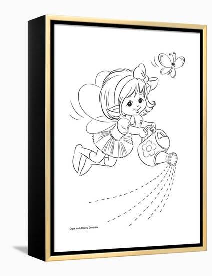 The Fairy with a watering can-Olga And Alexey Drozdov-Framed Premier Image Canvas