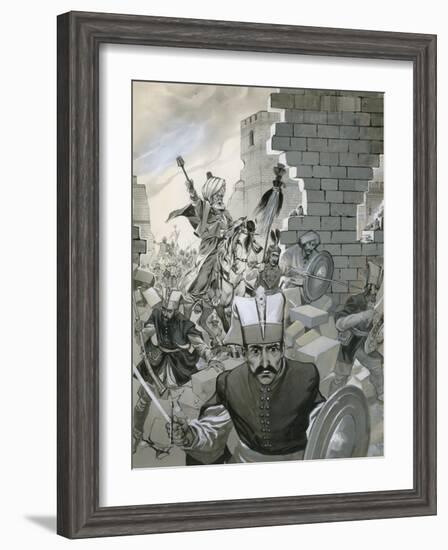 The Fall of Constantinople, 1453-Angus Mcbride-Framed Premium Giclee Print