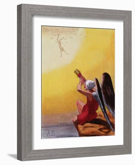 The Fall of Icarus-Honore Daumier-Framed Giclee Print