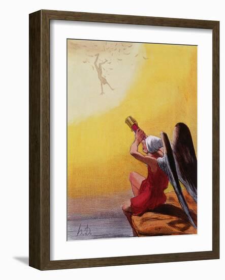 The Fall of Icarus-Honore Daumier-Framed Giclee Print