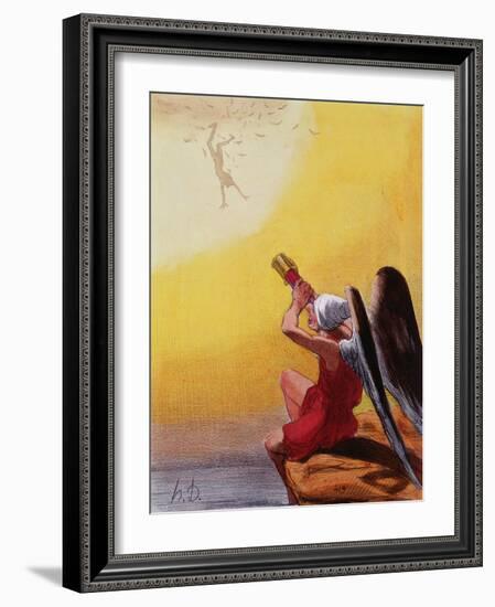 The Fall of Icarus-Honore Daumier-Framed Giclee Print
