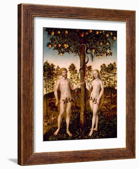 The Fall of Man, 1549 (Oil on Panel)-Lucas the Younger Cranach-Framed Giclee Print