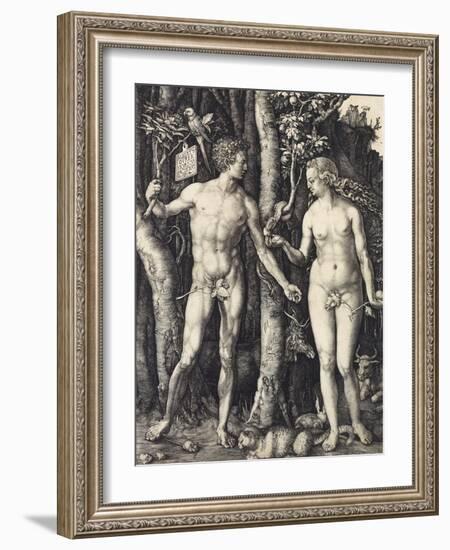 The Fall of Man (Adam and Eve)-Albrecht Dürer-Framed Giclee Print