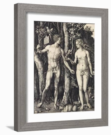 The Fall of Man (Adam and Eve)-Albrecht Dürer-Framed Giclee Print