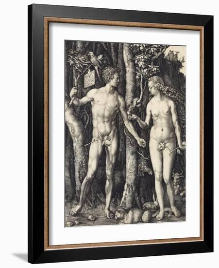 The Fall of Man (Adam and Eve)-Albrecht Dürer-Framed Giclee Print