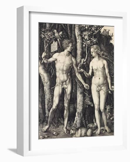 The Fall of Man (Adam and Eve)-Albrecht Dürer-Framed Giclee Print