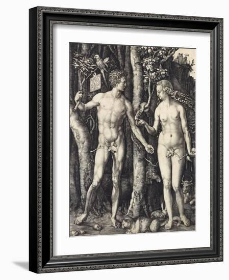 The Fall of Man (Adam and Eve)-Albrecht Dürer-Framed Giclee Print