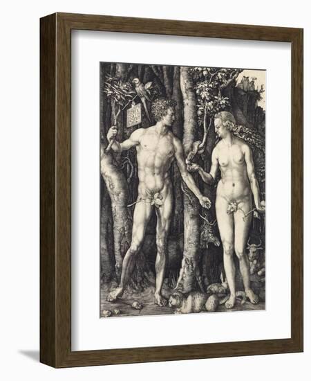 The Fall of Man (Adam and Eve)-Albrecht Dürer-Framed Giclee Print