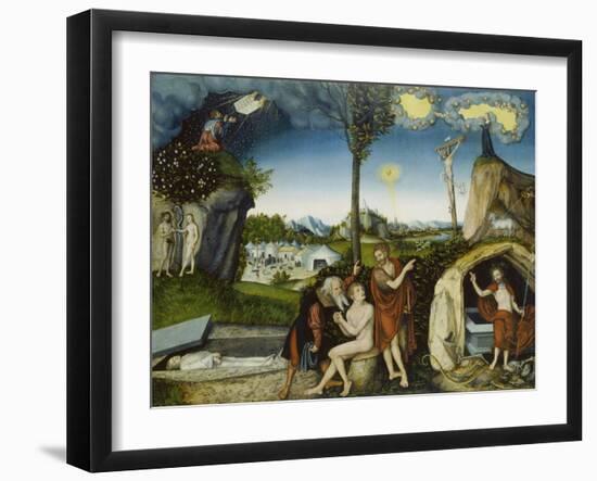 The Fall of Man and Redemption, about 1529-Lucas Cranach the Elder-Framed Giclee Print